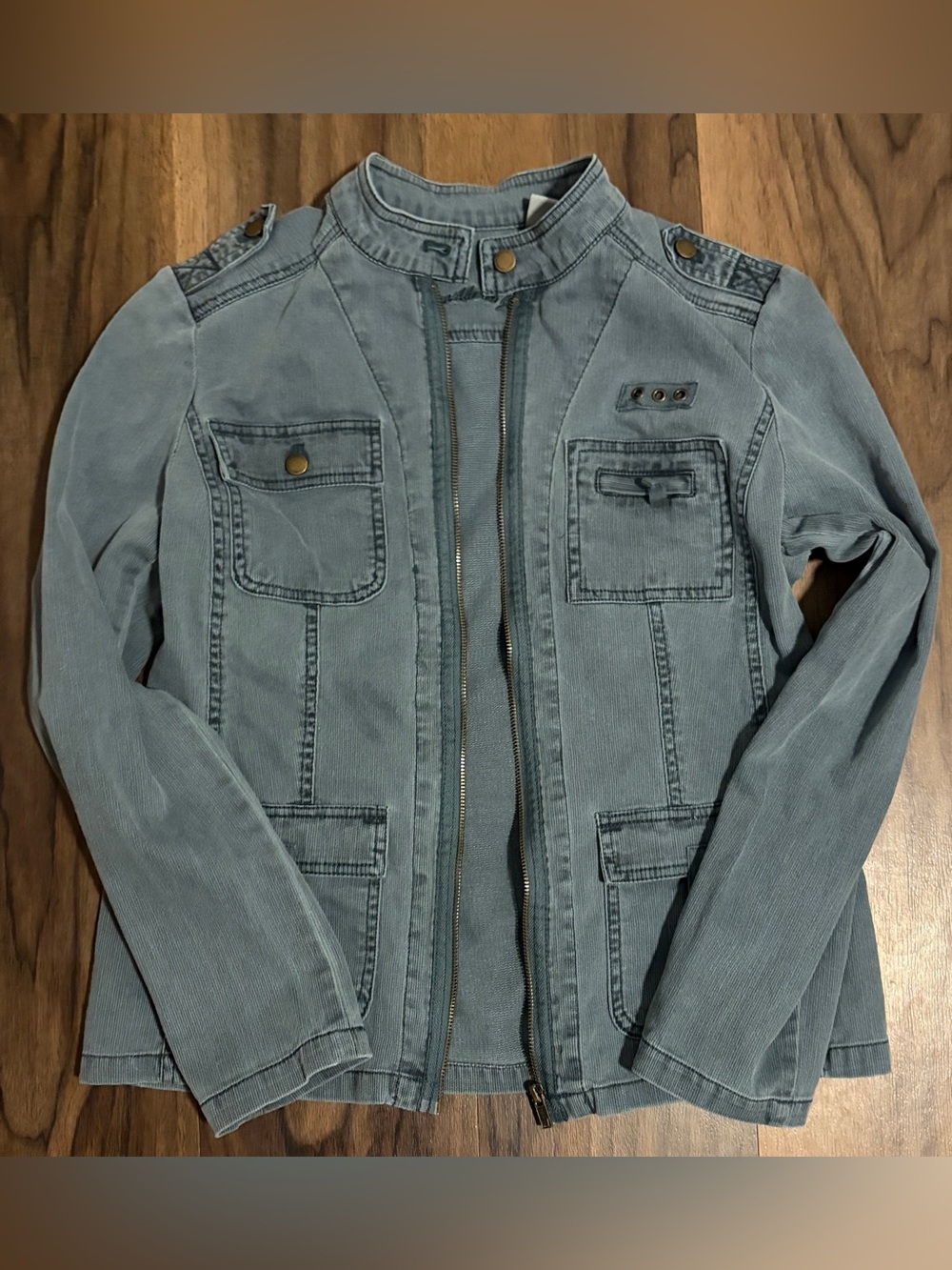 Caribbean Joe Blue Gray Jean Jacket